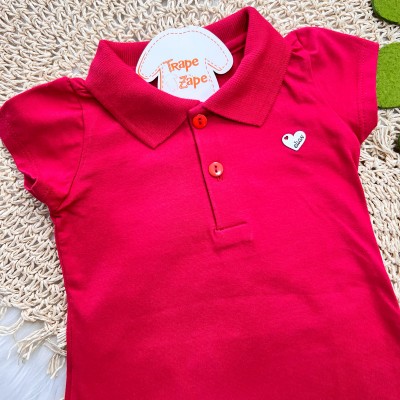 Vestido Gola Polo - Vermelho